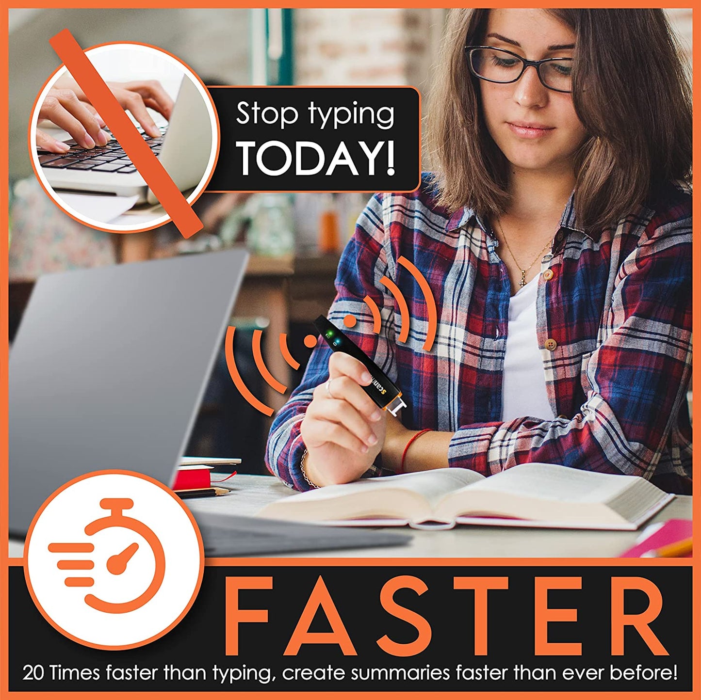 Air Reading Pen & Pen Scanner | Translator Pen for Dyslexia, Students & Professionals - Compatible with Mac, Windows, Ios & Android