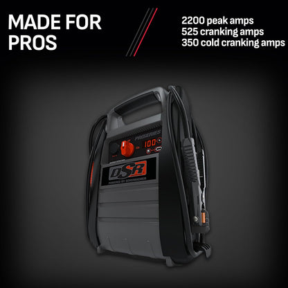 DSR Proseries Car Battery Jump Starter - 2200 Peak Amp 12V Car Starter, Jump Box & Portable Power Station - Digital Display, Heavy-Duty Clamps - DSR165
