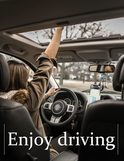 Bling Car Phone Holder Car Phone Mount, Mini Car Air Vent Rhinestone Cell Phone Holder, Universal Phone Mount Holder Car Shiny Accessories for Women with Bling Car Coaster (White)