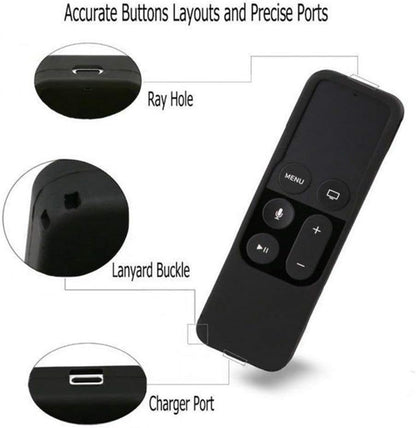 Remote Case Compatible with Apple TV 4K (5Th) and 4Th Generation,  Shock Proof Silicone Remote Cover Case Compatible with Apple TV 4Th Gen 4K 5Th Siri Remote Controller - Black