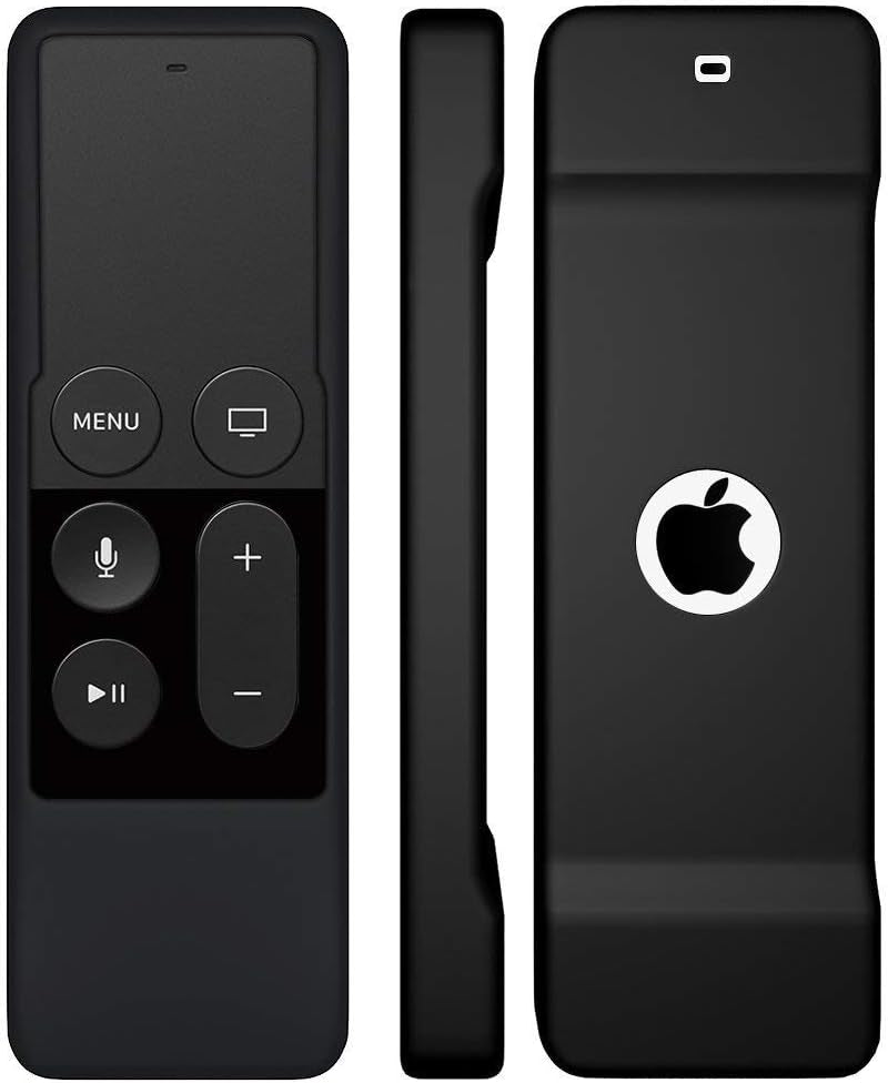 Remote Case Compatible with Apple TV 4K (5Th) and 4Th Generation,  Shock Proof Silicone Remote Cover Case Compatible with Apple TV 4Th Gen 4K 5Th Siri Remote Controller - Black