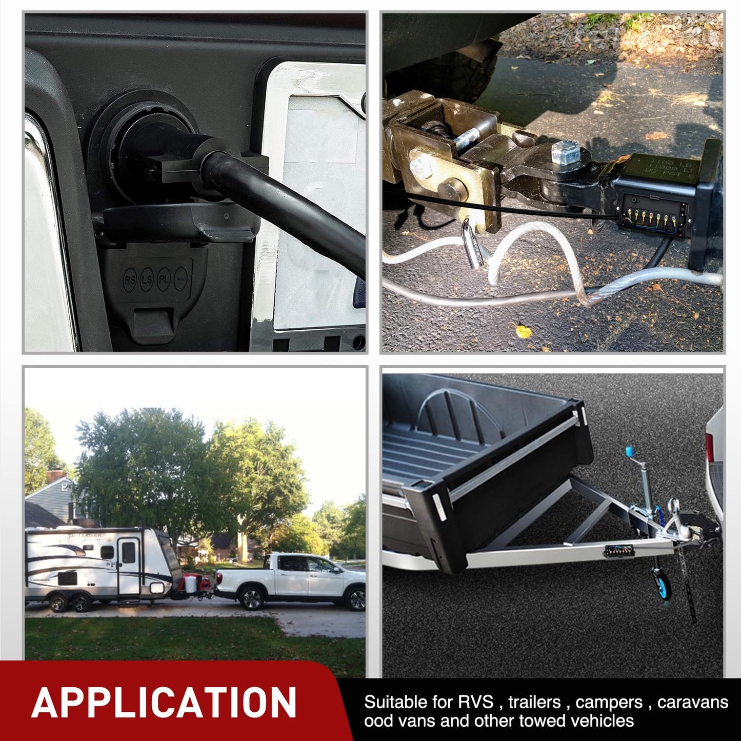 12Feet 7Way Heavy Duty 7 Pin Plug Inline Trailer Cord for Truck Camper Blade Molded RV Cable Wire Weatherproof & Corrosion Resistant-12Ft, 2 Years Warranty