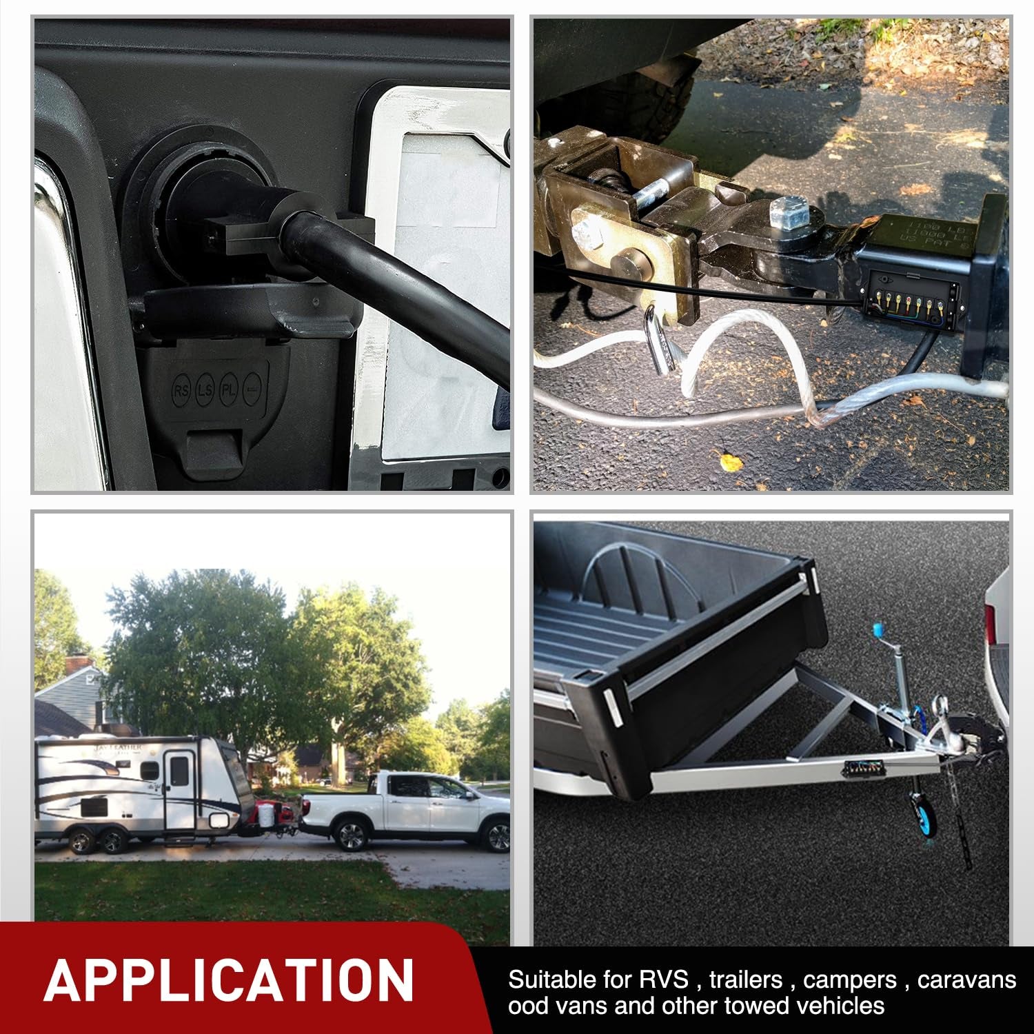 12Feet 7Way Heavy Duty 7 Pin Plug Inline Trailer Cord for Truck Camper Blade Molded RV Cable Wire Weatherproof & Corrosion Resistant-12Ft, 2 Years Warranty