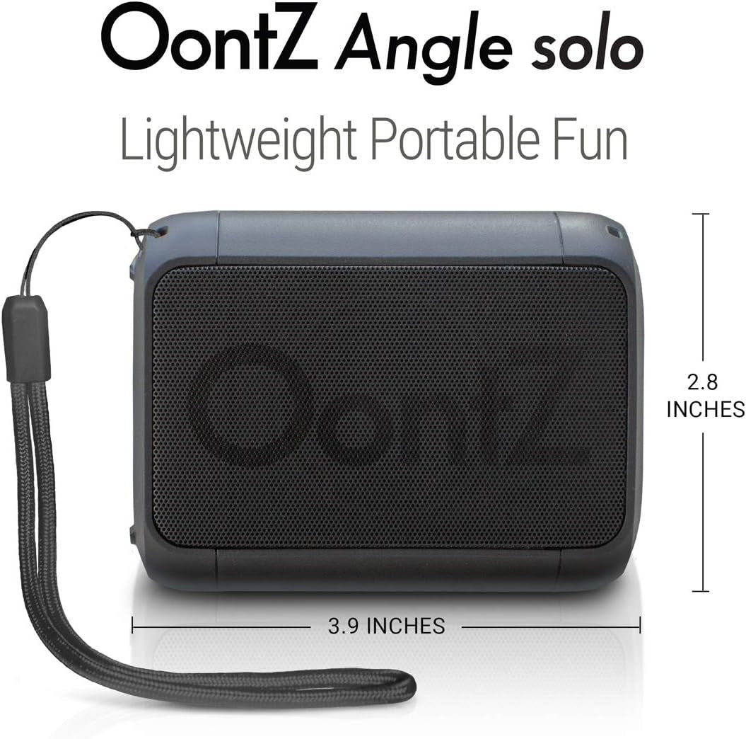 Oontz Angle Solo Portable Bluetooth Speaker 5.0-5W Sound, 10-Hr Battery, 100Ft Wireless Range, IPX5 Water-Resistant, Budget-Friendly Small Speaker for Travel, Party, Outdoor or Home (Black)
