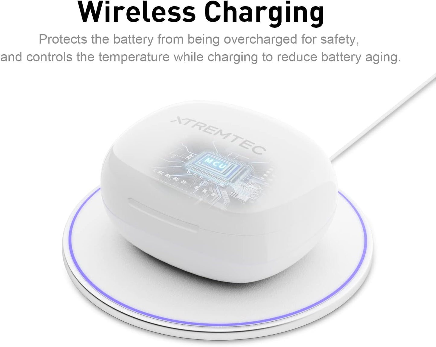 Bluetooth Noise Cancelling Wireless Earbuds for Iphone/Android, In-Ear Sweatproof Stereo Bass Headphones, Immersive Sound Bluetooth 5.2 Earphones with Microphones,En-Able Computer (White)