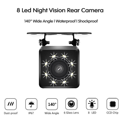 Rear Camera of Driving Recorder 140 Wide Angle Waterproof 4/8/12 Light HD Night Vision Parking Monitoring Rear Camera
