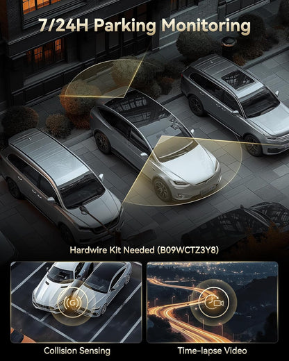 F77 4K+4K Front and Rear Dash Cam with HDR, Dual STARVIS 2 IMX678 Sensor, Voice Control Dash Camera for Cars with 128GB Emmc Storage, 5.8Ghz Wifi, 4'' Touch Screen, 24H Parking Mode