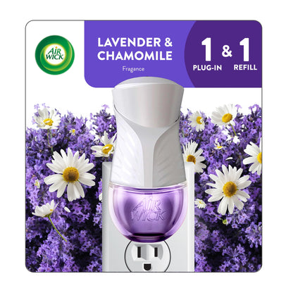 (2 Pack)  Plug-In Scented Oil Air Freshener Warmer Starter Kit, Lavender and Chamomile, 2 Piece