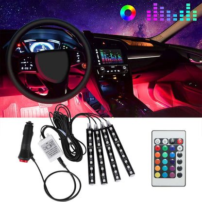 RGB LED Car Interior Accessories Floor Decorative Atmosphere Strip Lamp Lights
