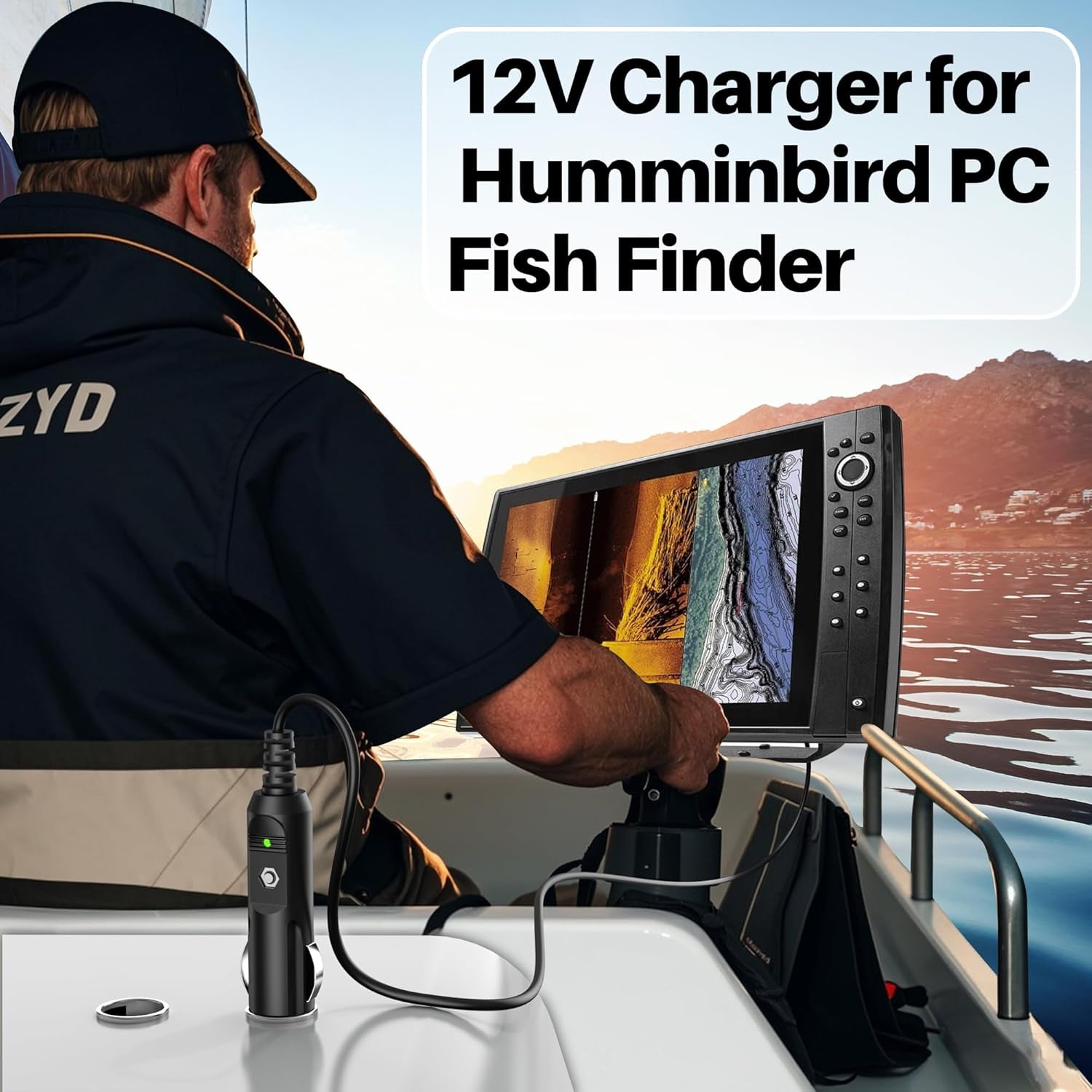 12V Power Cord for Humminbird Fish Finder Charger Fits for Humminbird for Helix 7/5/8/9/10/12/15, for All ICE for Helix, All ICE Flasher Models 720105-1 Fishfinders AC Adapter