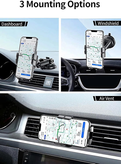 Wireless Car Charger 15W/10W/7.5W Fast Charging Auto Clamping Car Wireless Charger Air Vent Car Phone Holder Mount Compatible with Iphone 12/12 Pro Max/12 Mini/11,Galaxy S21/S20(Black)