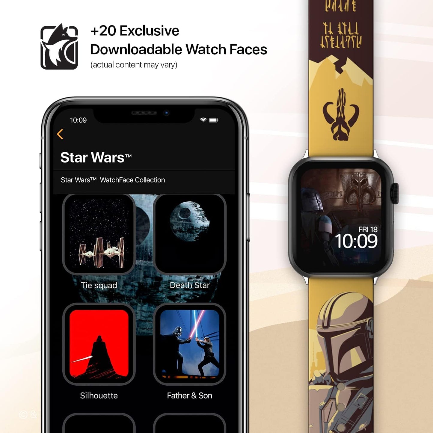 Star Wars: the Mandalorian Officially Licensed Smartwatch Band (Watch Not Included)