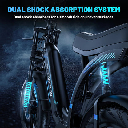 Electric Bike for Adults, 20" Ebike 750W 31 MPH, 48V 20Ah Battery, Mountain Bike UL2849