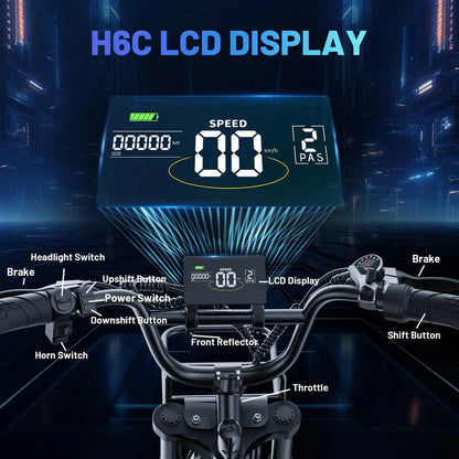 Electric Bike for Adults, 20" Ebike 750W 31 MPH, 48V 20Ah Battery, Mountain Bike UL2849