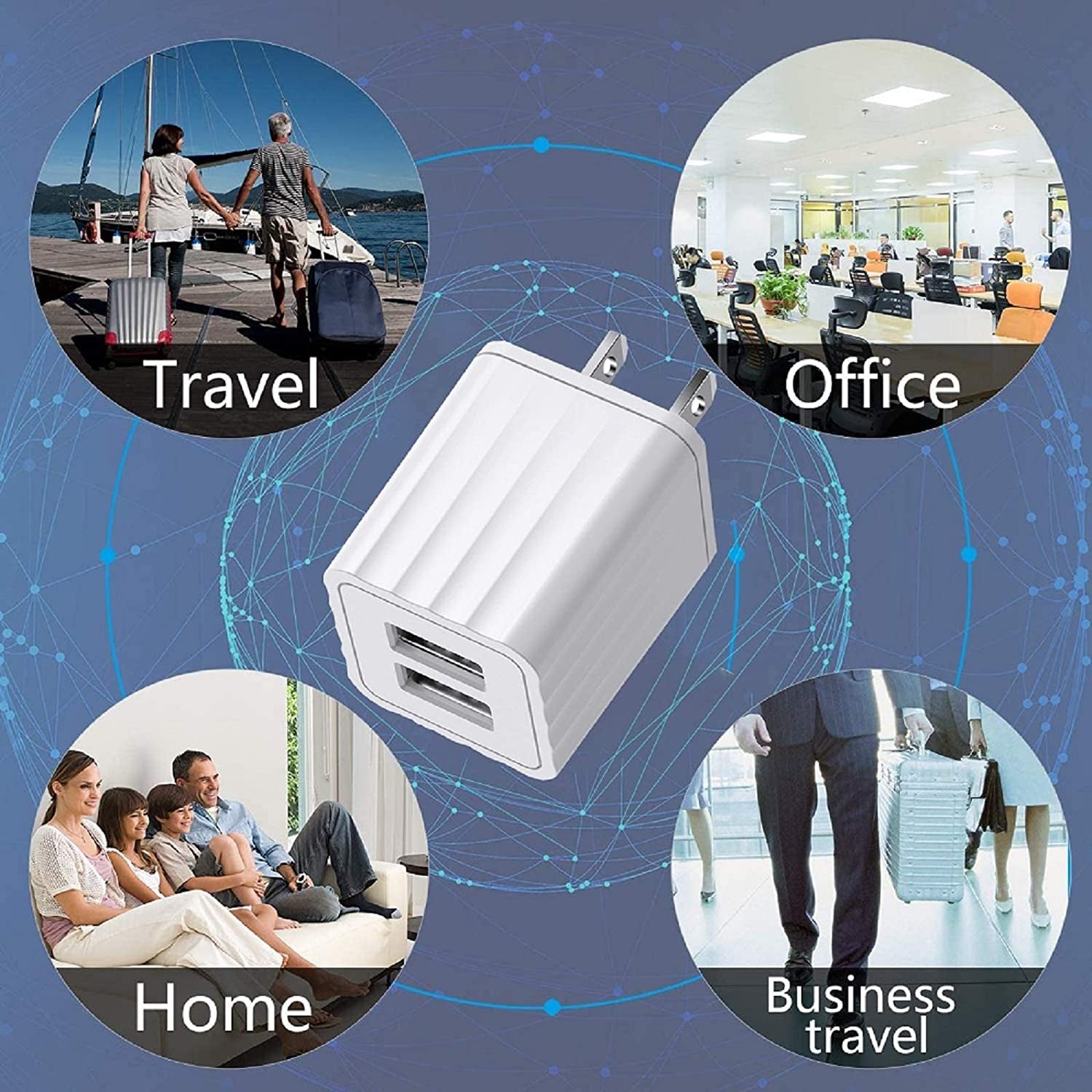 [Apple Mfi Certified] Iphone Charger,  2 Pack 6FT Lightning to USB Fast Charging Data Sync Transfer Cord & Dual Port USB Wall Charger Plug Compatible with Iphone 12/12 Pro/11/Xs/Xr/X 8 7 6/Ipad