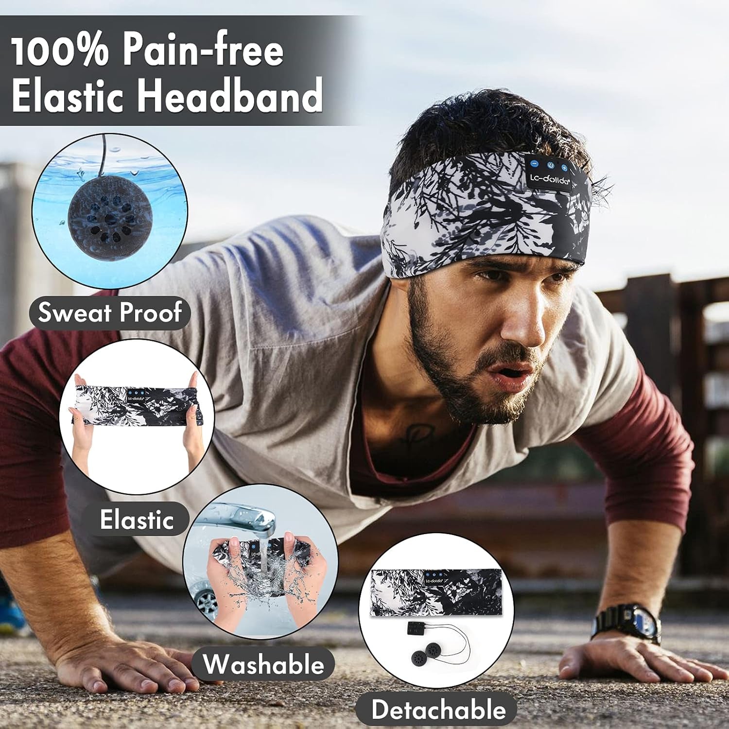 Sleep Headphones Bluetooth 5.4, Headband Earphones Wireless, Sleep Mask for Sleeping, Sports, Gifts, Workout, Jogging, Yoga,Insomnia, Air Travel, Meditation