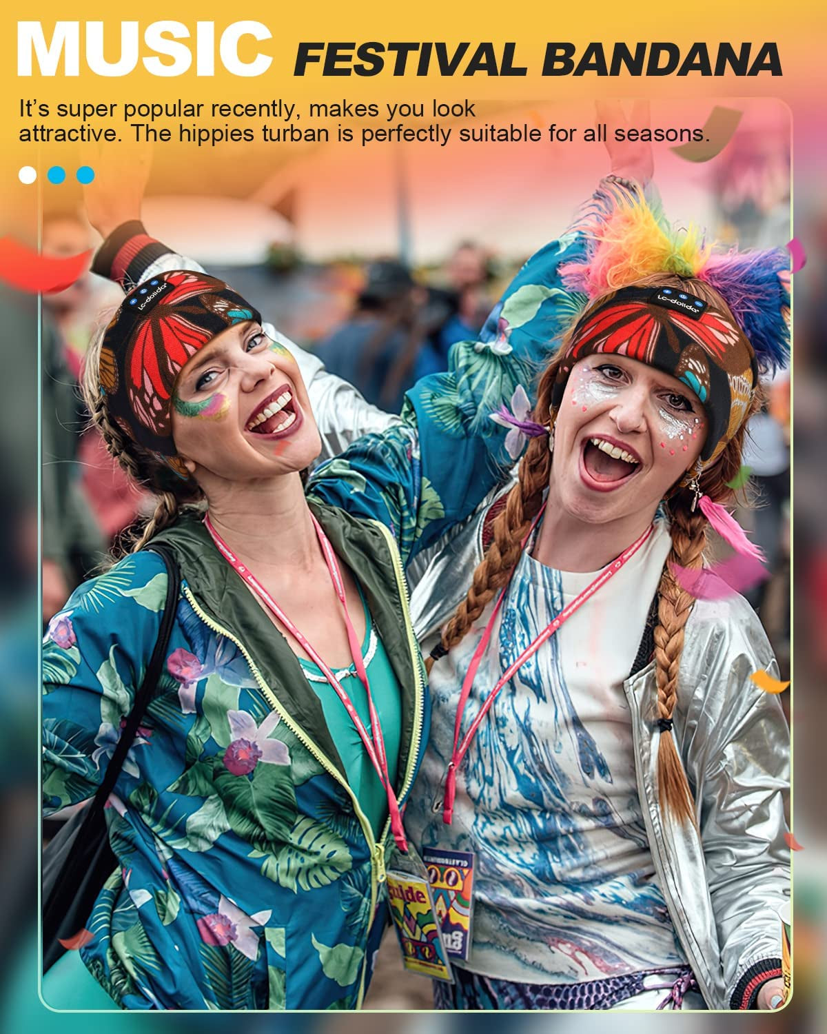 Sleep Headphones Headband Bluetooth 5.4, Sports Headband Earphones Wireless with Speaker Microphone USB C for Sleeping Gift Workout Jogging Yoga Insomnia Travel Meditation, Butterfly