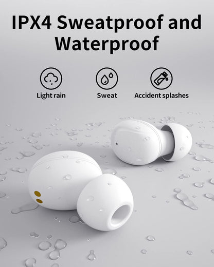 Wireless Earbuds Mini Bluetooth Earbuds with Microphone in Ear Wireless Headphones Earbuds Small Wireless Earbuds for Android & Ios Wireless Earbuds for Small Ears Sweatproof Earbuds for Workout