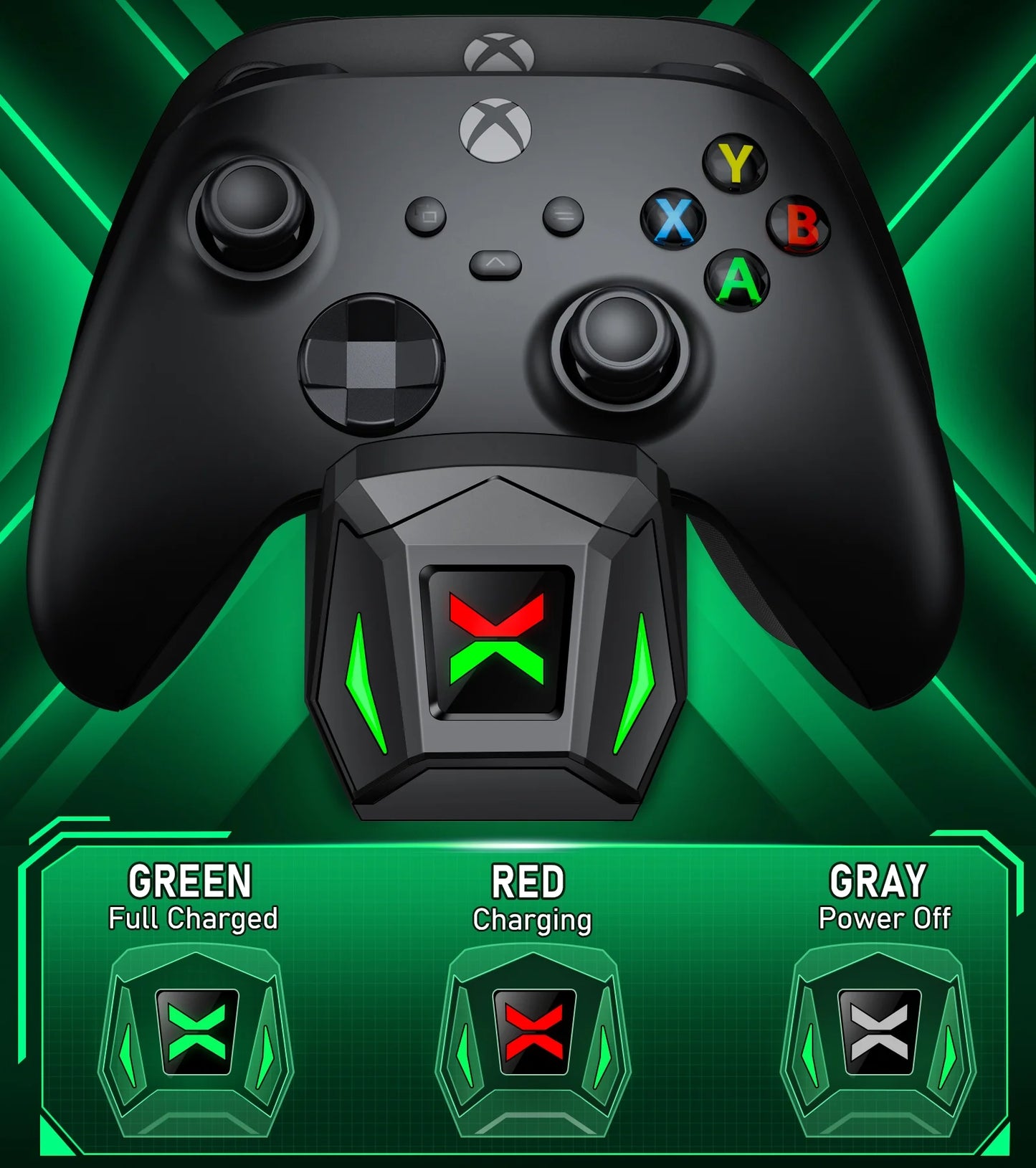 for Xbox Controller Charger Station with 2*5220Mwh Rechargeable Battery Pack for Xbox Series X/ Series S/Xbox One(All Models), Black