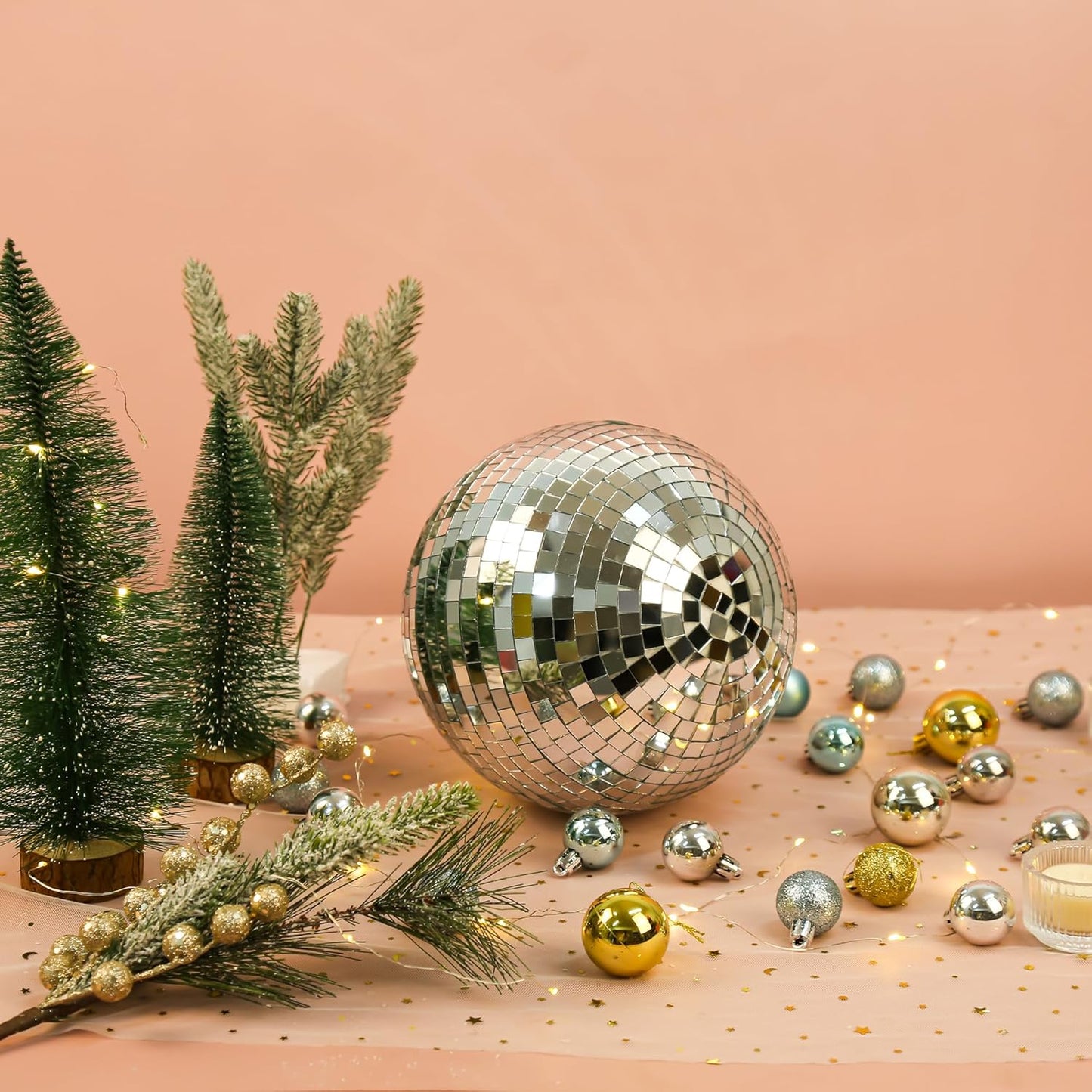 8" Disco Ball Decor Hanging Mirror Ball for Big Party Decorations Wedding Home