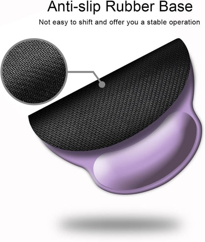 Ergonomic Mouse Pad with Wrist Support, Cute Wrist Pad with Non-Slip Rubber Base for Computer, Laptop, Home Office Gaming, Working, Easy Typing & Pain Relief,Clove Purple