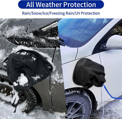 EV Charger Port Cover, Electric Car Charger Plug Cover, Outdoor Waterproof Winter Snow Rain UV All-Weather Protection, Magnetic Attachment, Suitable for Steel-Bodied Electric Vehicles