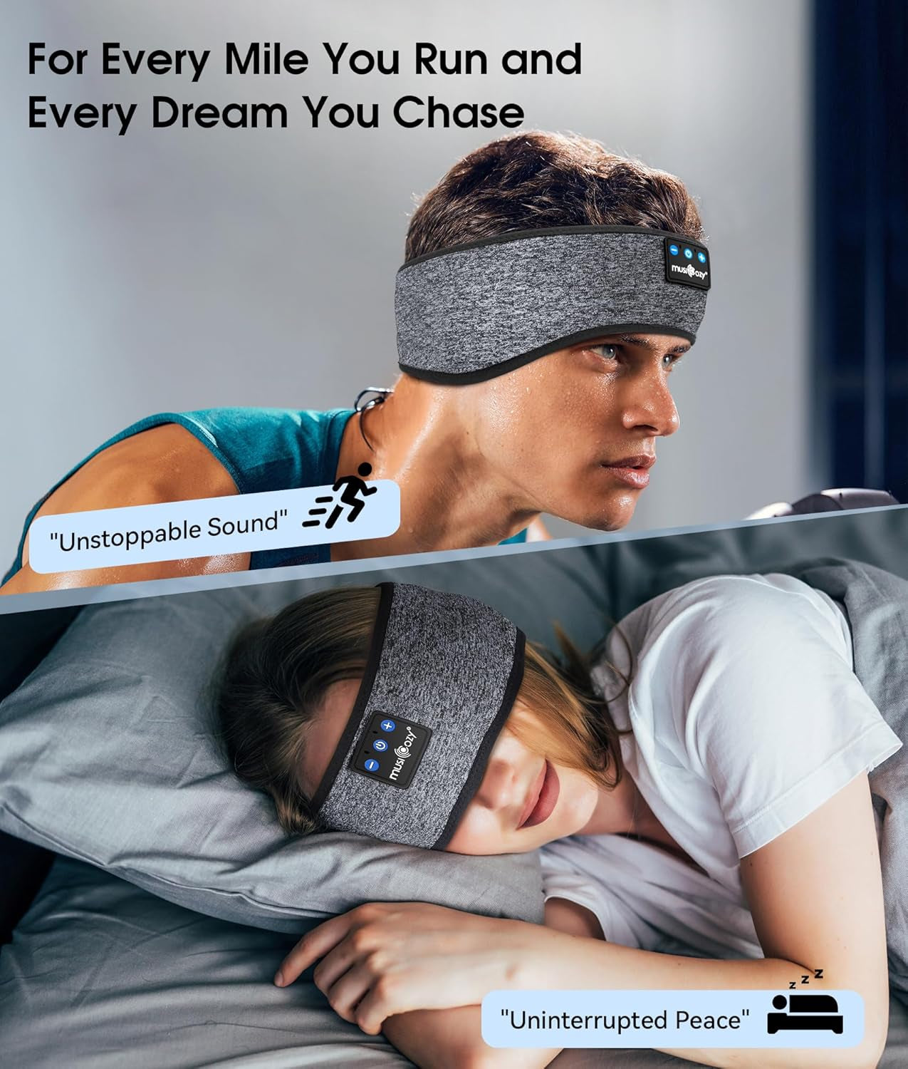 Sleep Headphones Bluetooth 5.4 Headband, Wireless Earphones Music Sleep Earbuds Sleeping Eye Mask with HD Stereo Speakers for Workout Running Travel Yoga, Ideal Gifts for Women Men