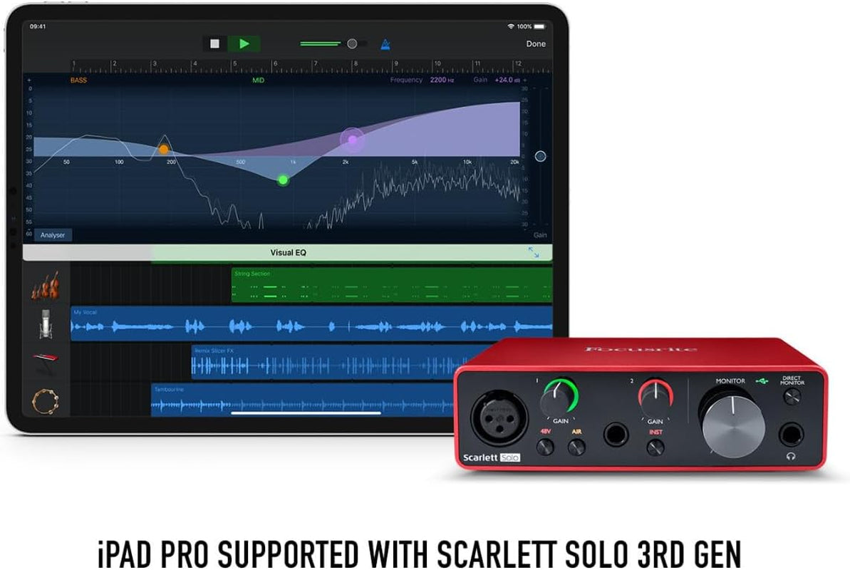 Scarlett Solo Studio 3Rd Gen USB Audio Interface Bundle for the Guitarist, Vocalist or Producer with Condenser Microphone and Headphones for Recording, Songwriting, Streaming, and Podcasting