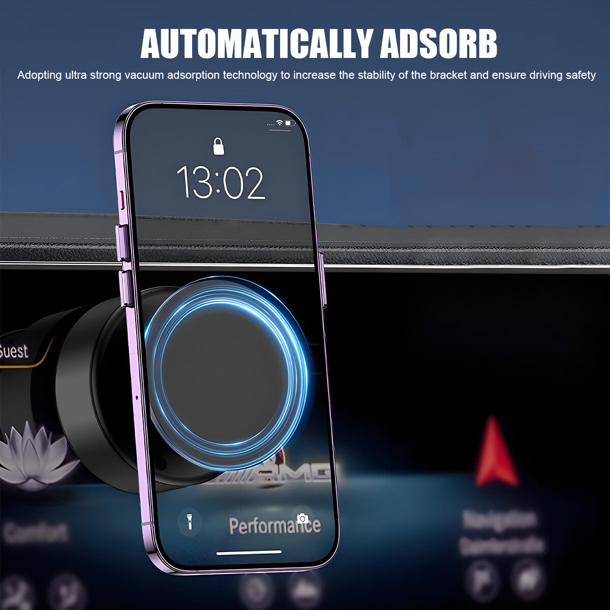 360° Rotation Electric Magnetic Vacuum Suction Cup Car Phone Holder Stand Mount