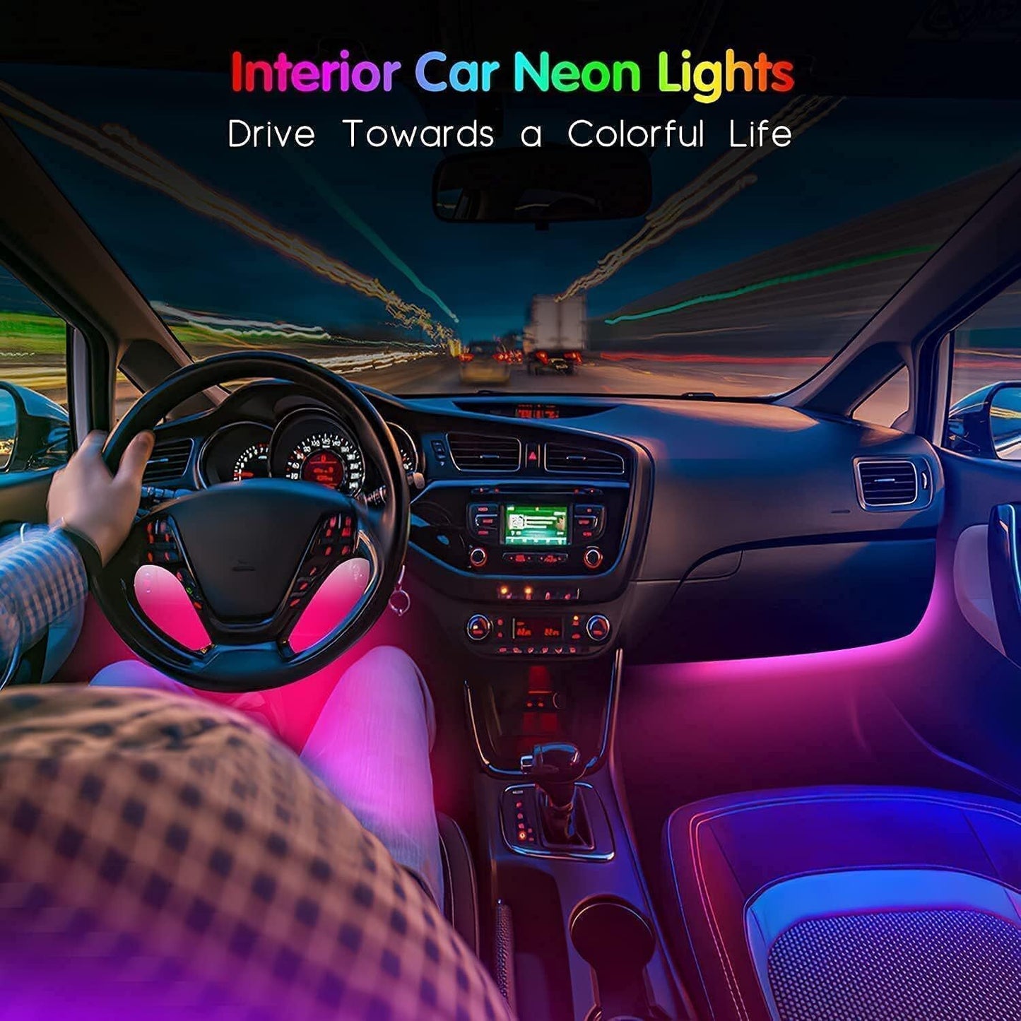 RGB LED Car Interior Accessories Floor Decorative Atmosphere Strip Lamp Lights