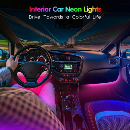 RGB LED Car Interior Accessories Floor Decorative Atmosphere Strip Lamp Lights