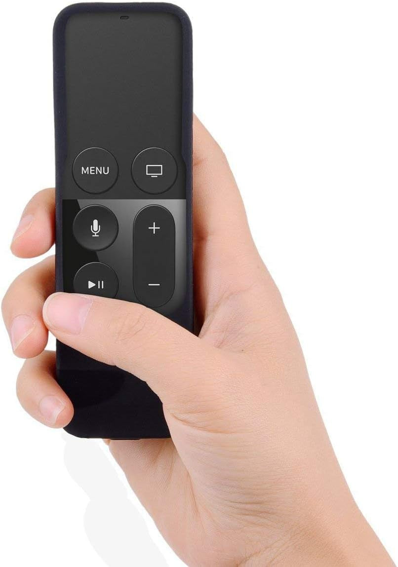 Remote Case Compatible with Apple TV 4K (5Th) and 4Th Generation,  Shock Proof Silicone Remote Cover Case Compatible with Apple TV 4Th Gen 4K 5Th Siri Remote Controller - Black