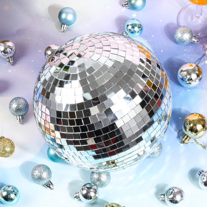 8" Disco Ball Decor Hanging Mirror Ball for Big Party Decorations Wedding Home