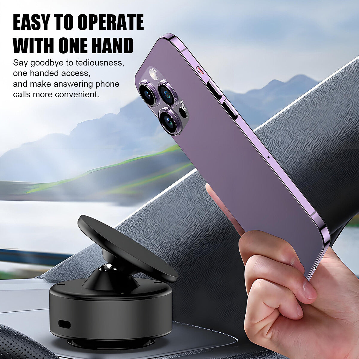 360° Rotation Electric Magnetic Vacuum Suction Cup Car Phone Holder Stand Mount
