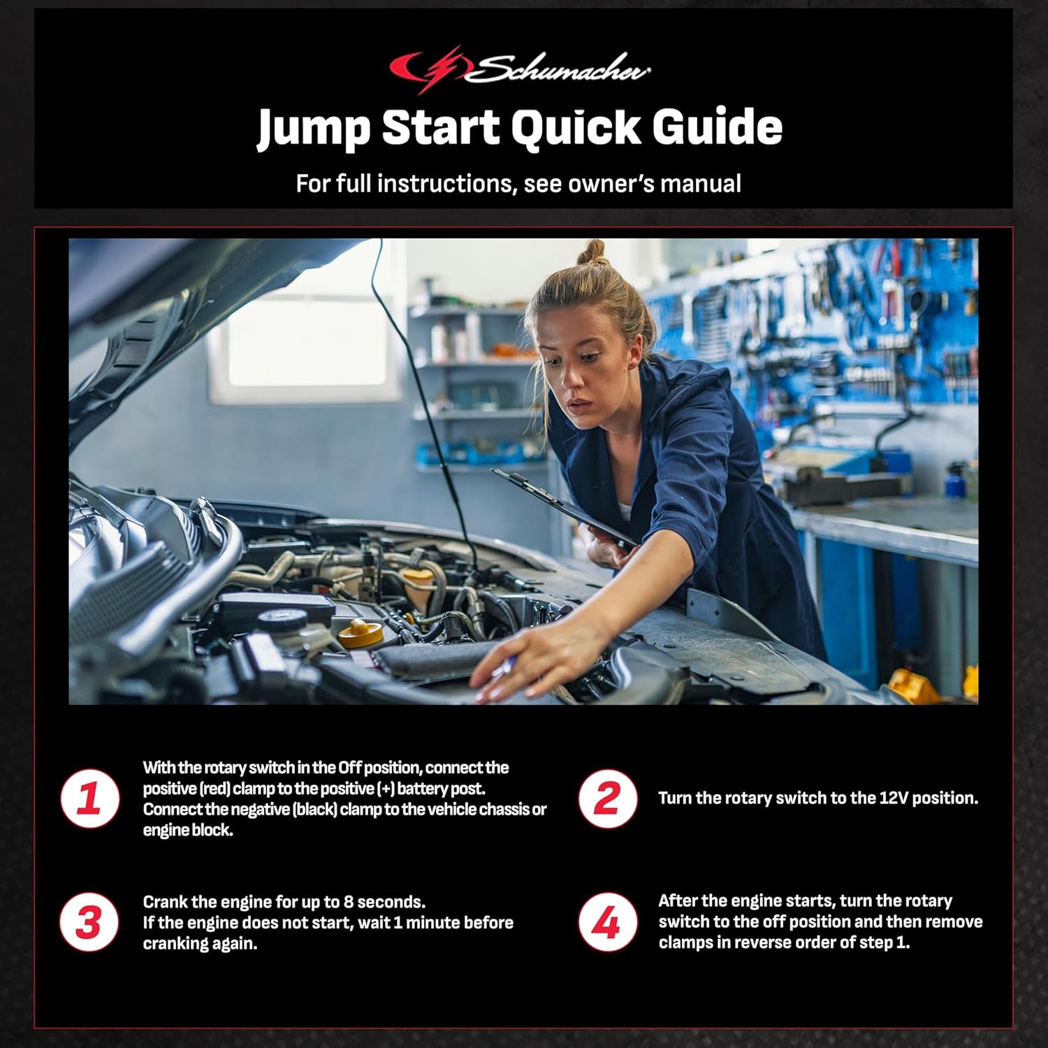 DSR Proseries Car Battery Jump Starter - 2200 Peak Amp 12V Car Starter, Jump Box & Portable Power Station - Digital Display, Heavy-Duty Clamps - DSR165