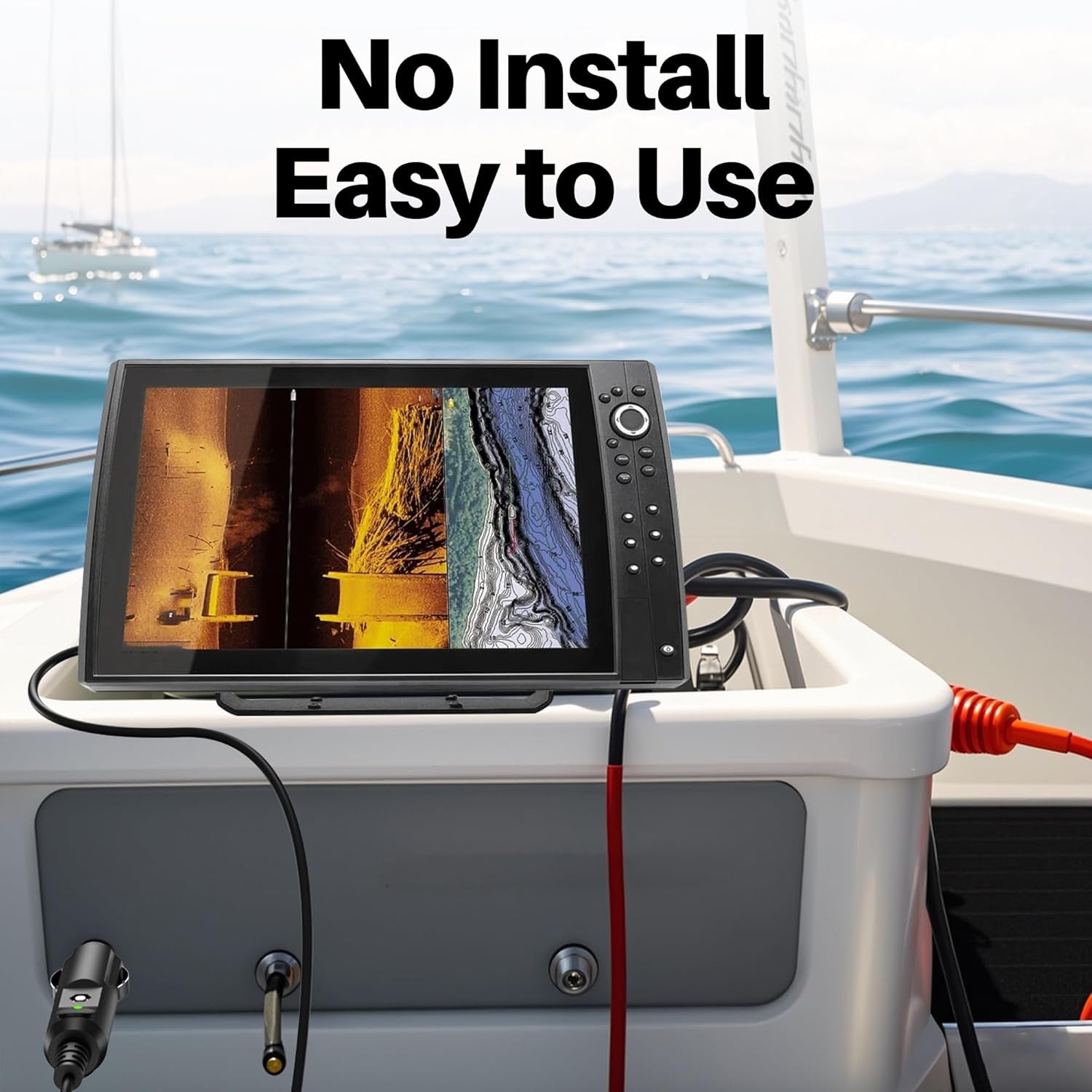 12V Power Cord for Humminbird Fish Finder Charger Fits for Humminbird for Helix 7/5/8/9/10/12/15, for All ICE for Helix, All ICE Flasher Models 720105-1 Fishfinders AC Adapter