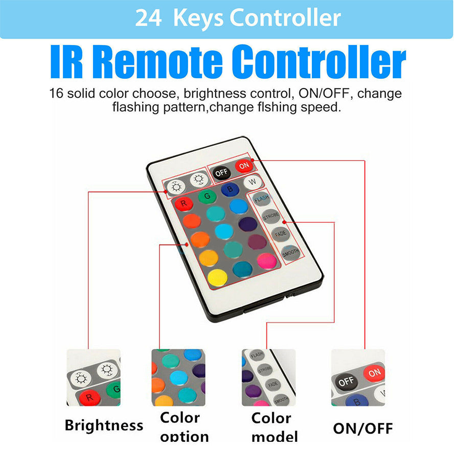 RGB LED Car Interior Accessories Floor Decorative Atmosphere Strip Lamp Lights