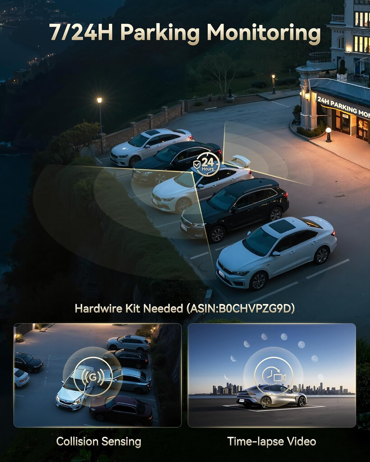 F77 4K+4K Front and Rear Dash Cam with HDR, Dual STARVIS 2 IMX678 Sensor, Voice Control Dash Camera for Cars with 128GB Emmc Storage, 5.8Ghz Wifi, 4'' Touch Screen, 24H Parking Mode