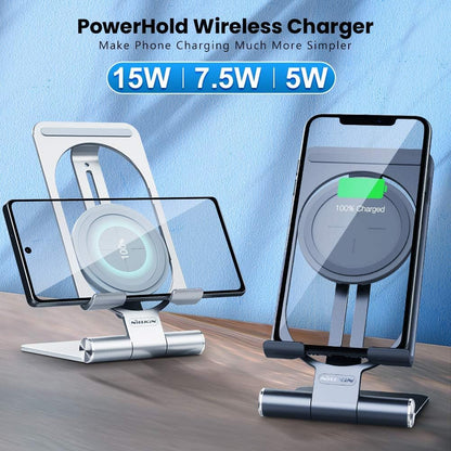 For Samsung S21 Ultra Wireless Charger Stand 15W/7.5W  Aluminum 2 in 1 Wireless Charging Station Dock Pad for Iphone 12 Pro Max/11 Pro Mas/Xs Max for Samsung S21 Note 20 Ultra (Grey)