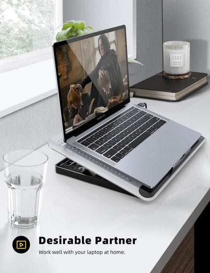 Laptop Cooler,  Laptop Cooling Pad : Portable Height Adjustable Laptop Cooling Fan Stand Holder Riser