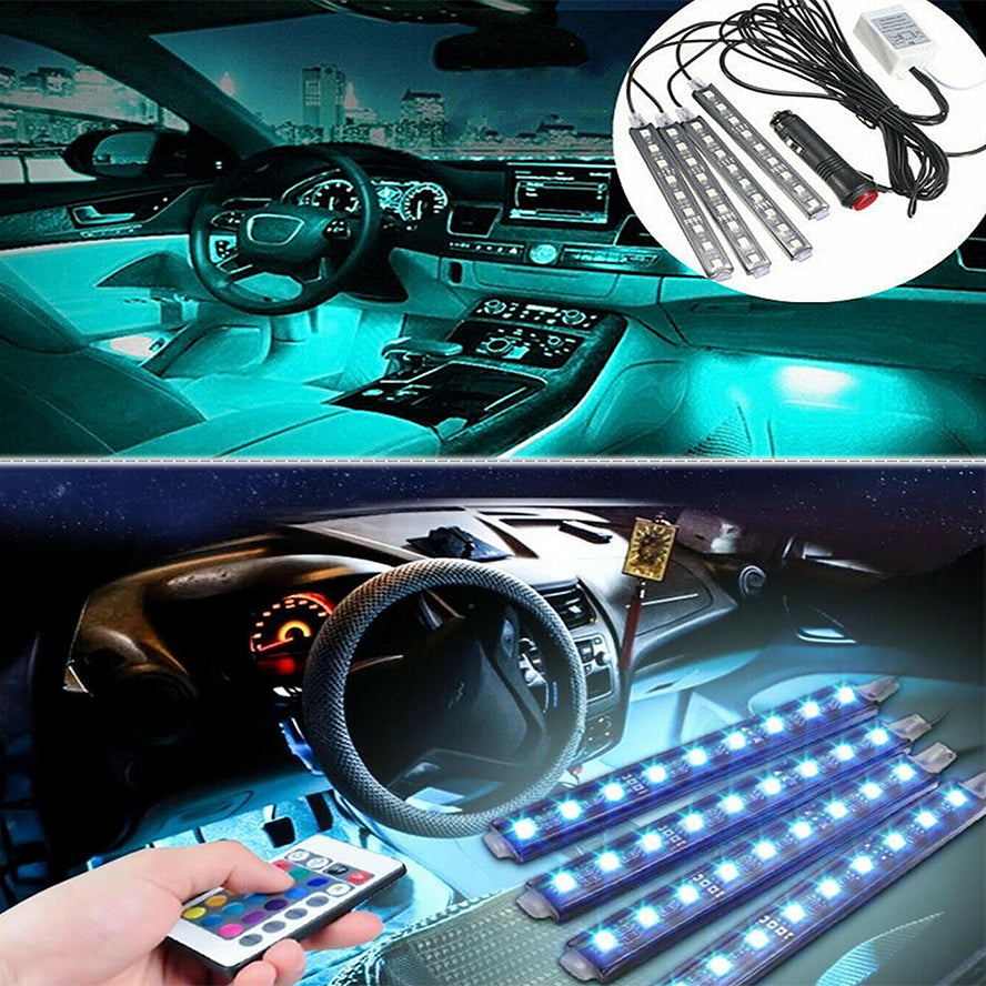RGB LED Car Interior Accessories Floor Decorative Atmosphere Strip Lamp Lights