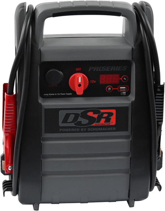 DSR Proseries Car Battery Jump Starter - 2200 Peak Amp 12V Car Starter, Jump Box & Portable Power Station - Digital Display, Heavy-Duty Clamps - DSR165