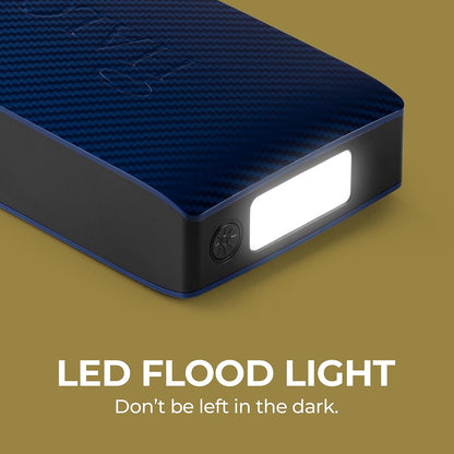 Bolt 58830 ACDC Portable Car Battery Jump Starter | 58.8Wh USB Power Bank with AC Outlet, Emergency Floodlight & Charger, Jumps Cars Suvs & Trucks, Powers Phones & Laptops, TSA Approved — Blue