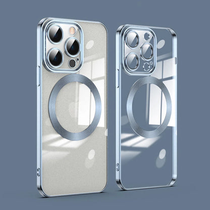 for Iphone 15 Pro Magsafe Case with Camera Lens Protector,Full Protection Clear Magnetic Case Compatible with Magsafe Anti-Scratch Cover for Apple Iphone 15 Pro 6.1" 2023,Blue