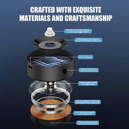 360° Rotation Electric Magnetic Vacuum Suction Cup Car Phone Holder Stand Mount