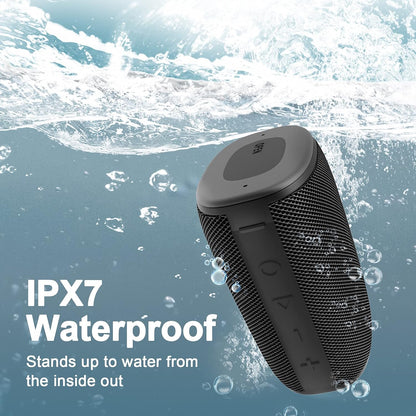 H3 Portable Wireless Speaker - Bluetooth 5.0 with Rich Bass HD Stereo Sound, IPX7 Waterproof, 15H Playtime, USB-C Charge, Shower Speaker, TWS Pairing for Home, Outdoors, Travel