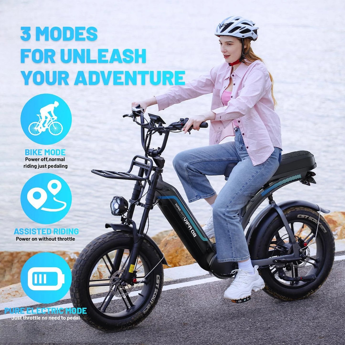 Electric Bike for Adults, 20" Ebike 750W 31 MPH, 48V 20Ah Battery, Mountain Bike UL2849