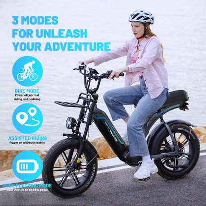 Electric Bike for Adults, 20" Ebike 750W 31 MPH, 48V 20Ah Battery, Mountain Bike UL2849