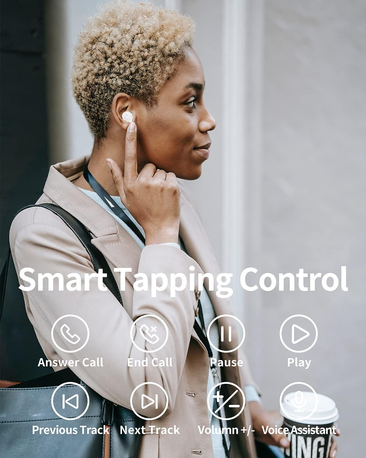 Wireless Earbuds Mini Bluetooth Earbuds with Microphone in Ear Wireless Headphones Earbuds Small Wireless Earbuds for Android & Ios Wireless Earbuds for Small Ears Sweatproof Earbuds for Workout