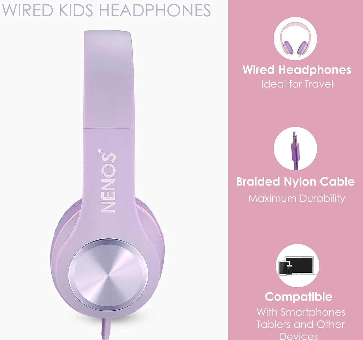 Kids Headphones Volume Limited over Ear Headphones for Kids Headphones for Children Boys Girls Toddler Ideal for Tablet, Smartphone, Laptop Headset for School, Travel